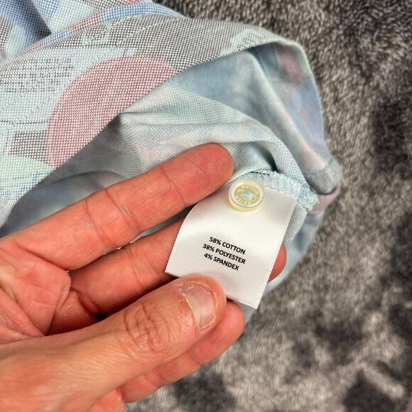 Peter Millar Crown Crafted Tailored Fit Ace Disc Pique Golf Polo Men's XL AOP - Picture 4 of 10